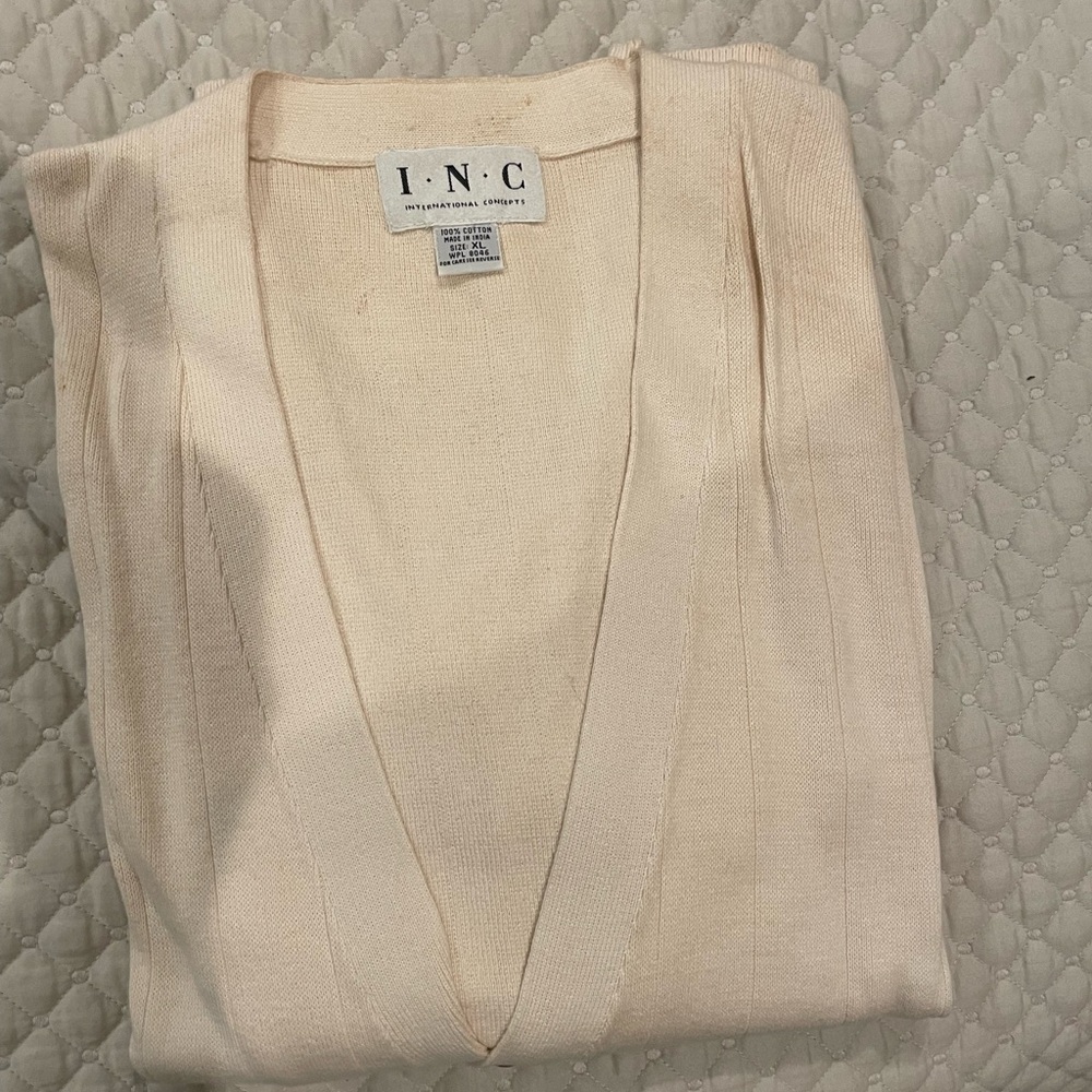 INC International Concepts Women's Cream Sweater